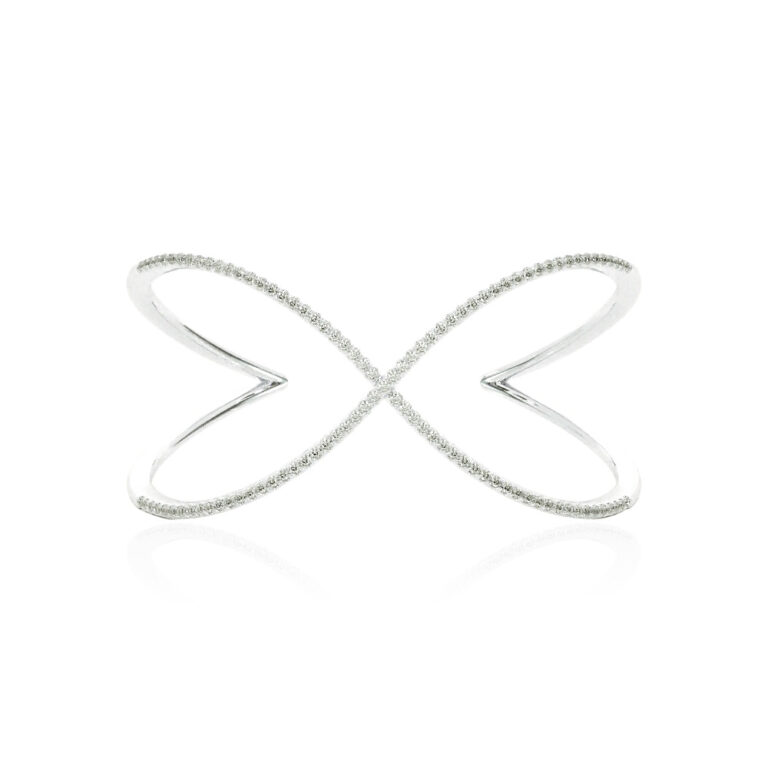 Crossover Lab Grown Diamond Bangle Bracelet