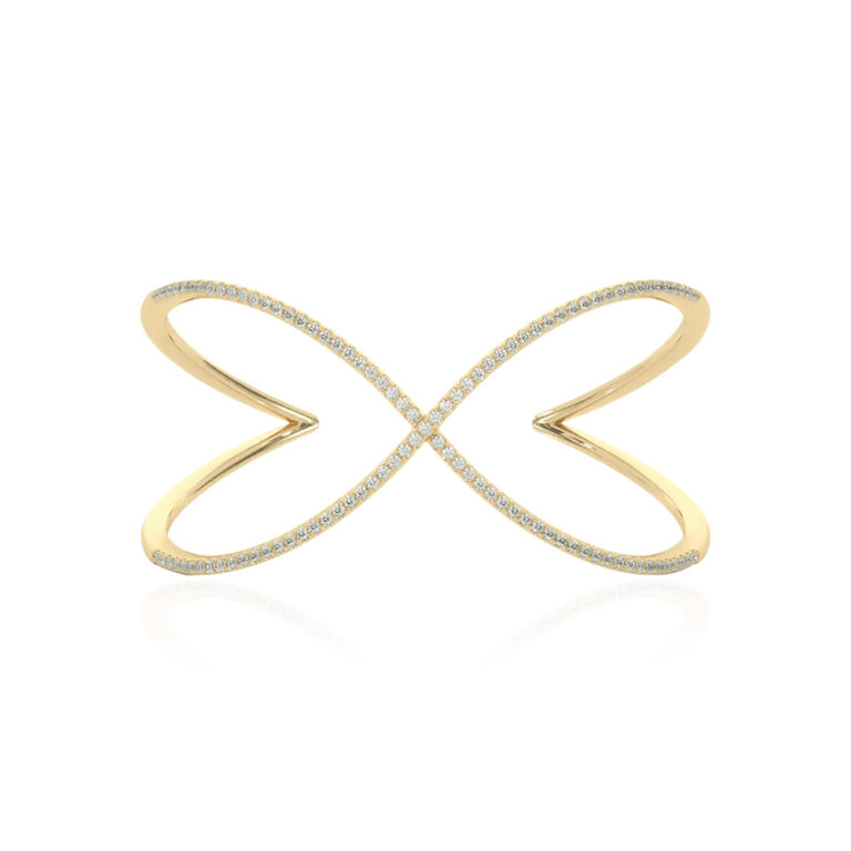 Crossover Lab Grown Diamond Bangle Bracelet