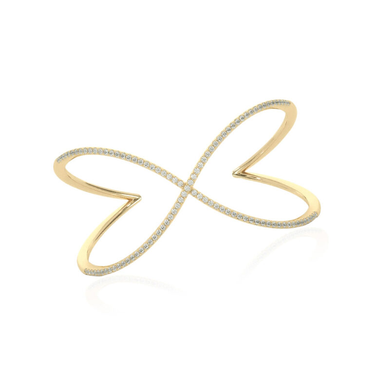 Crossover Lab Grown Diamond Bangle Bracelet