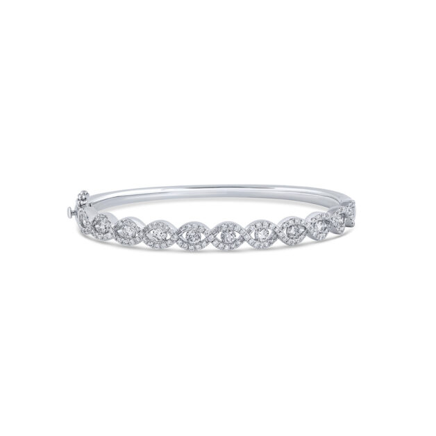 Infinity Themed Lab Grown Diamond Bangle Bracelet | 14K White Gold 3 ct.tw. _1