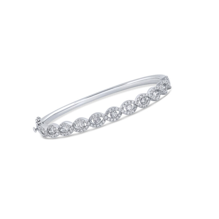 Infinity Themed Lab Grown Diamond Bangle Bracelet