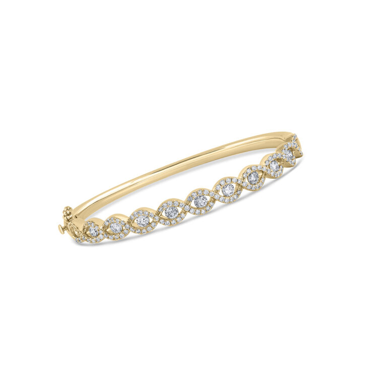 Infinity Themed Lab Grown Diamond Bangle Bracelet