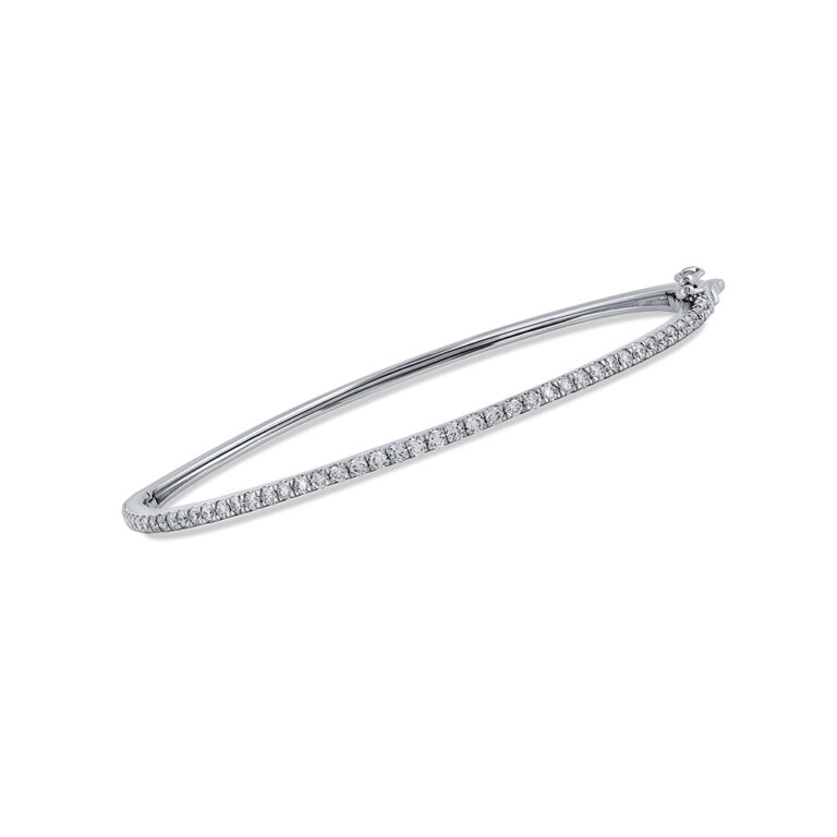 Pave Set Lab Grown Diamond Bangle Bracelet