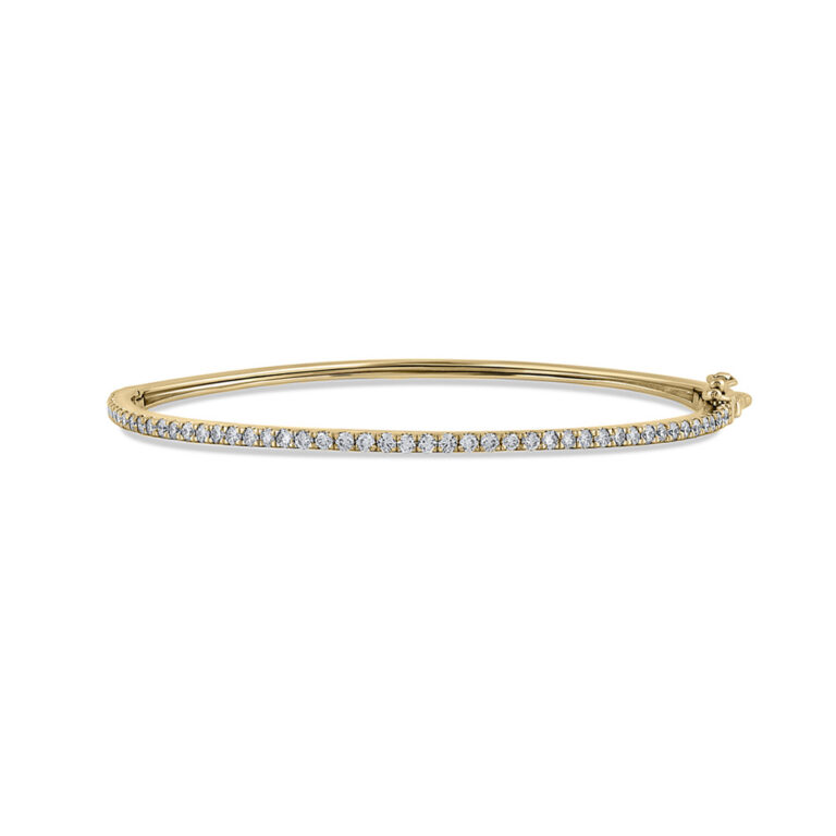 Pave Set Lab Grown Diamond Bangle Bracelet