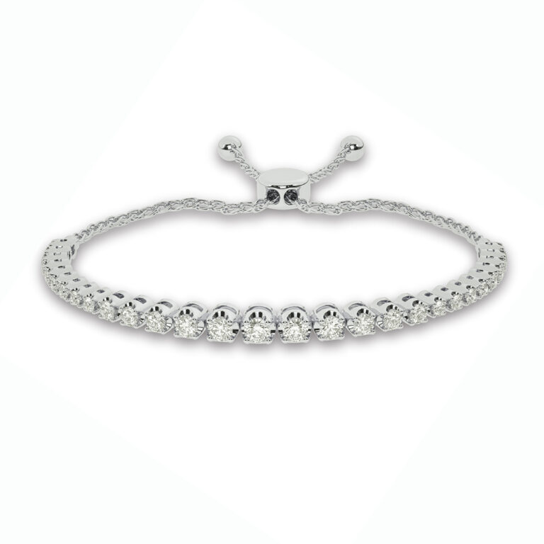 Lab Grown Cup Prong Diamond Bolo Bracelet