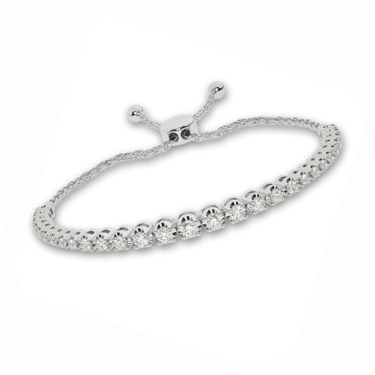 Lab Grown Cup Prong Diamond Bolo Bracelet