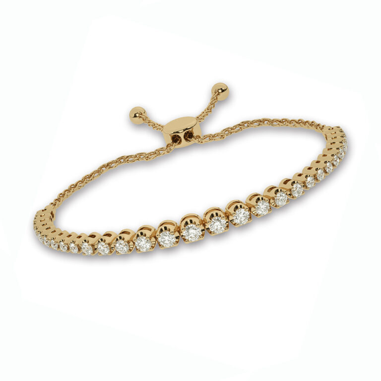 Lab Grown Cup Prong Diamond Bolo Bracelet