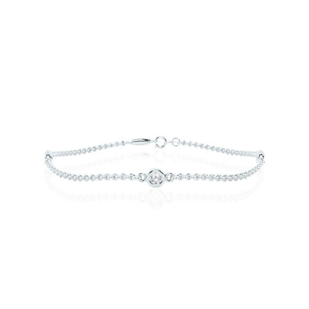 Three Stone Lab Grown Diamond Bracelet | 14K White Gold 1/4 ct.tw. _1