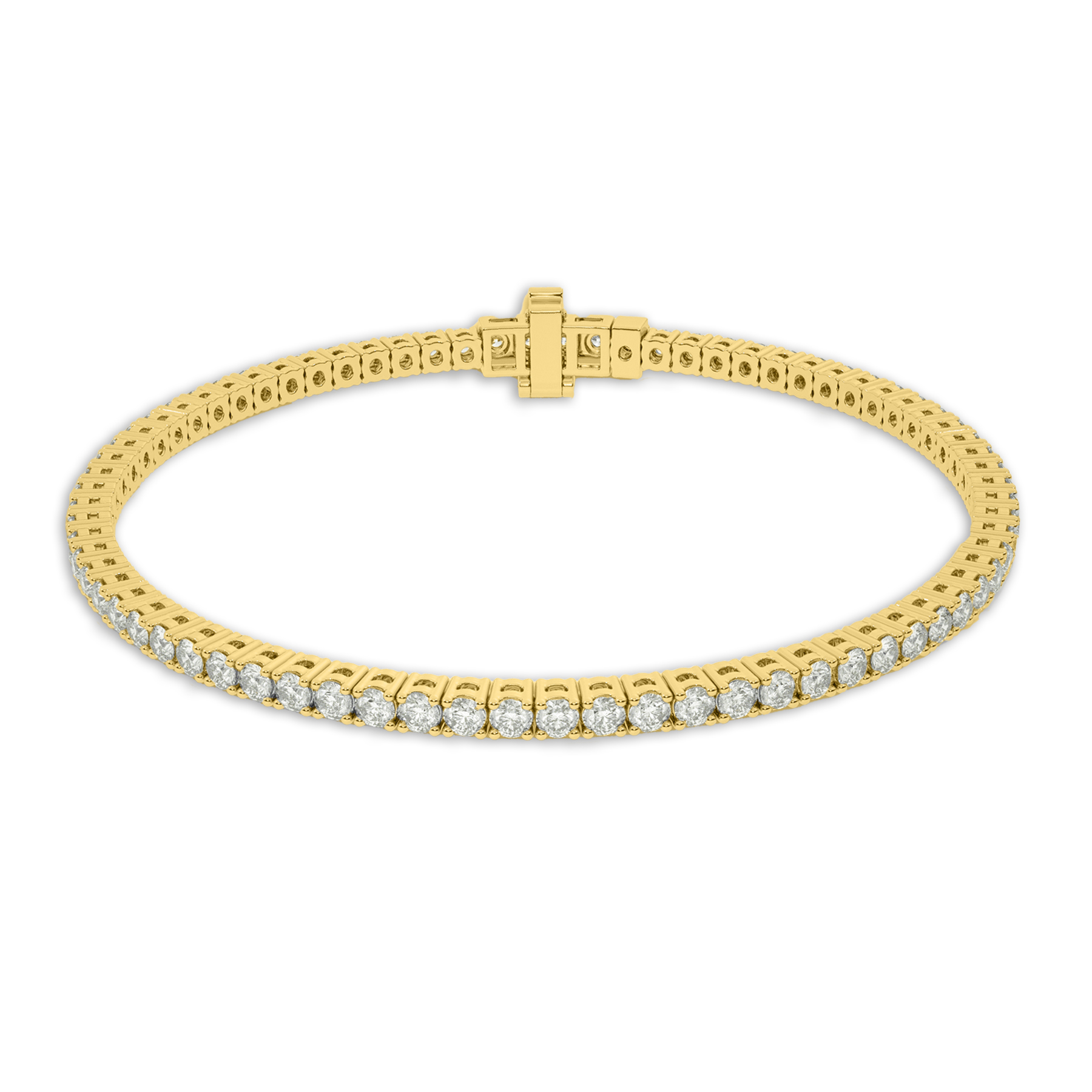 Essential Four Prong Lab Grown Diamond Tennis Bracelet | 14K Yellow Gold 12 ct.tw.