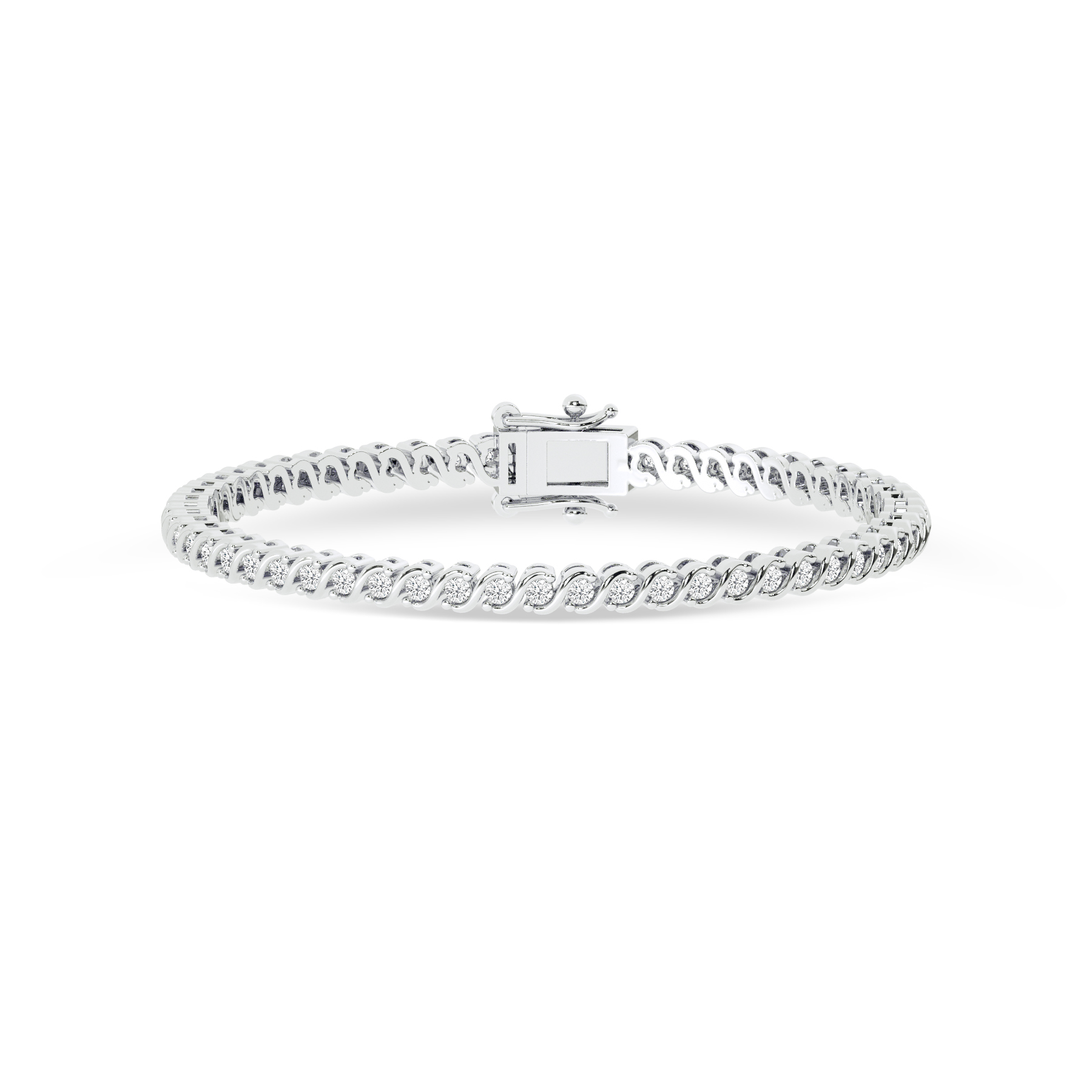 Mystical SLink Lab Grown Diamond Tennis Bracelet | 10K White Golds 2 ct.tw.