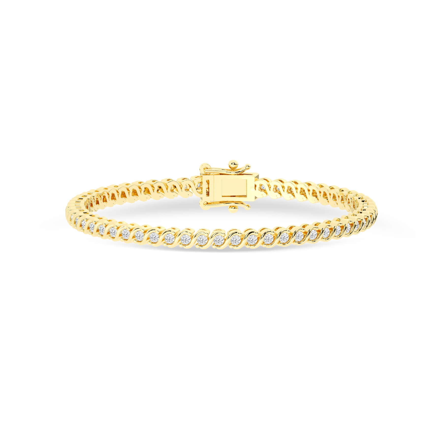 Mystical SLink Lab Grown Diamond Tennis Bracelet | 10K Yellow Golds 2 ct.tw.