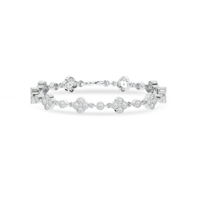 Four Leaf Clover Inspired Lab Grown Diamond Bracelet | 14K White Gold 2.5 ct.tw. _1