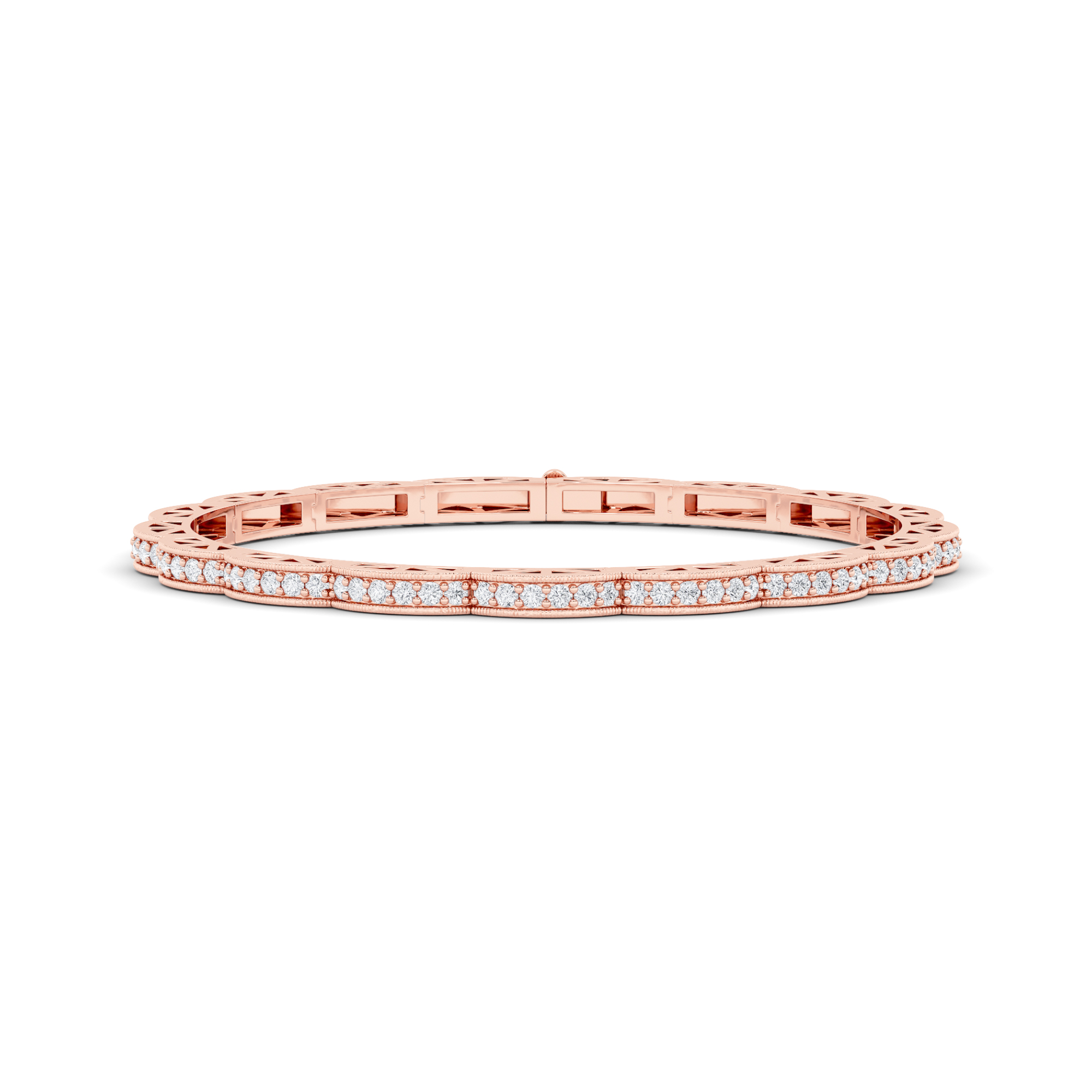 Vintage Inspired Lab Grown Diamond Tennis Bracelet | 14K Rose Gold 2 ct.tw.