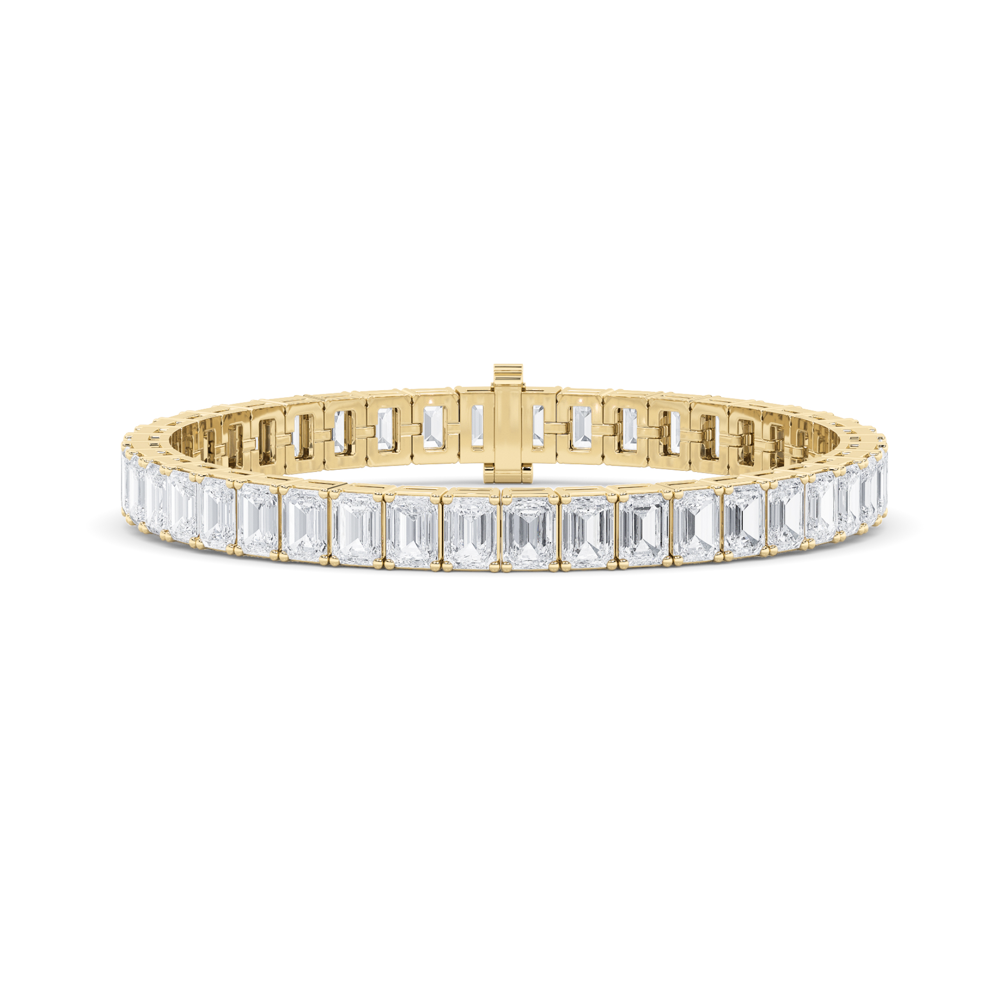 Lab Grown Emerald Gradeur Diamond Tennis Bracelet | 14K Yellow Gold 24 ct.tw.