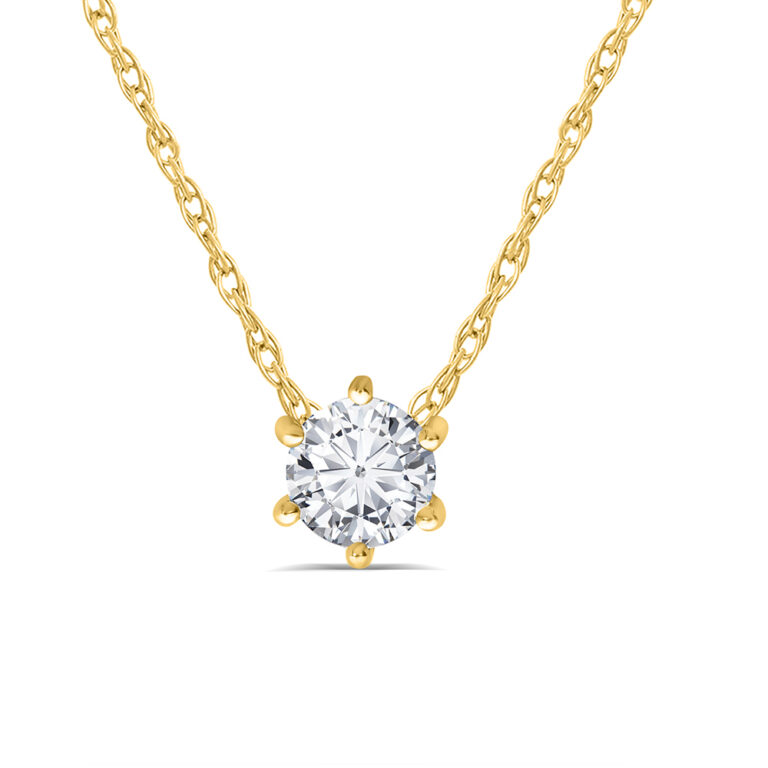 Iconic Six Prong Lab Grown Diamond Solitaire Necklace