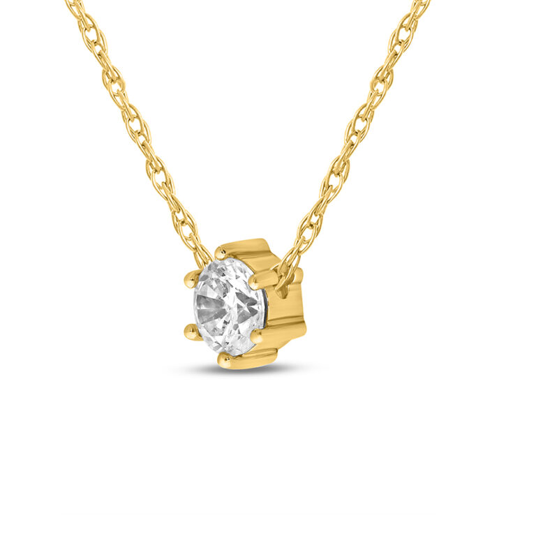 Iconic Six Prong Lab Grown Diamond Solitaire Necklace