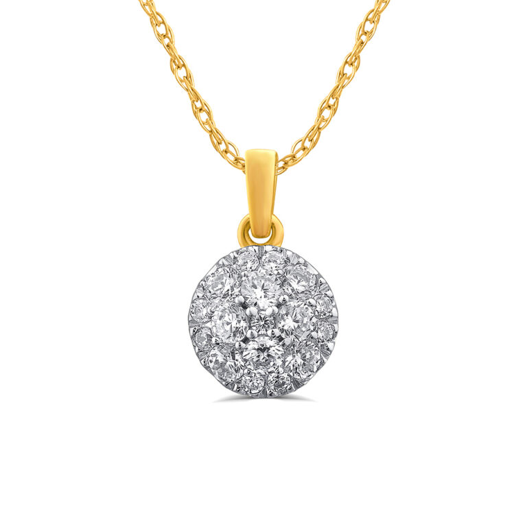 Round Lab Grown Cluster Diamond Necklace
