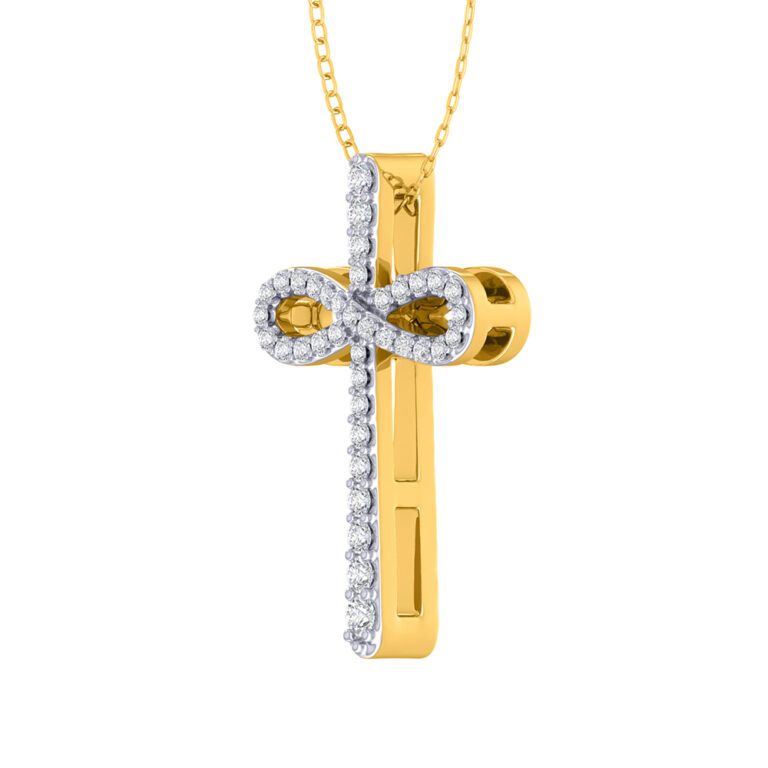 Lab Grown Infinity Diamond Cross Necklace