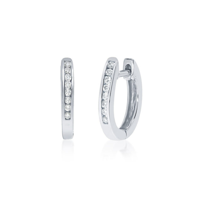 Dainty Lab Grown Diamond Huggie Earrings