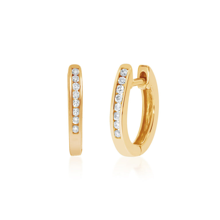Dainty Lab Grown Diamond Huggie Earrings