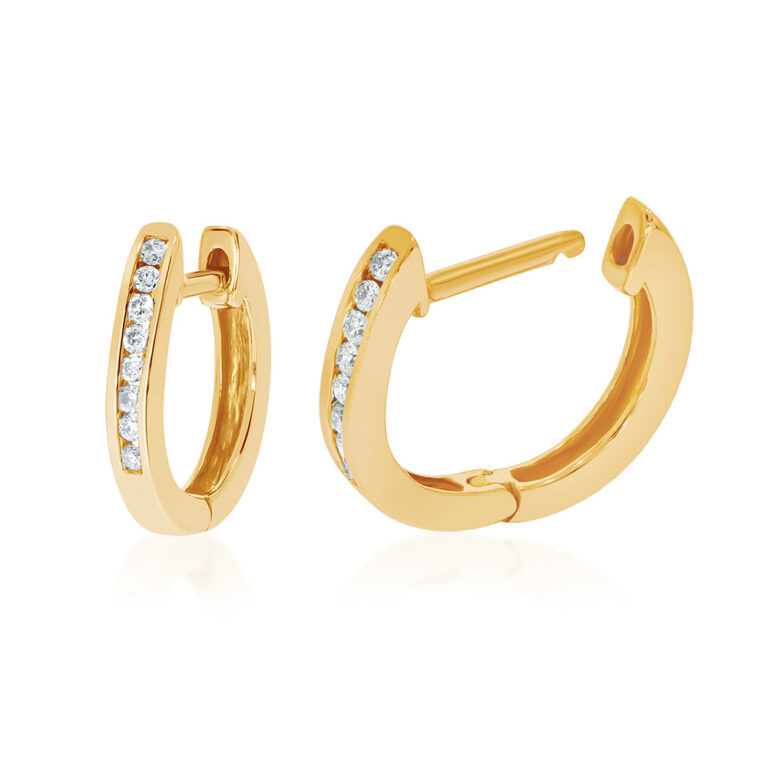 Dainty Lab Grown Diamond Huggie Earrings