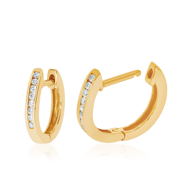 Dainty Lab Grown Diamond Huggie Earrings