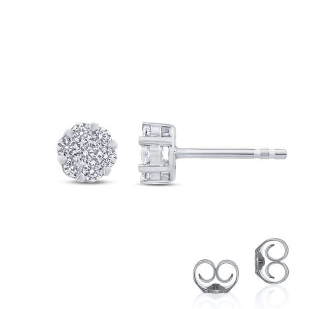 Lab Grown Diamond Cluster Stud Earrings