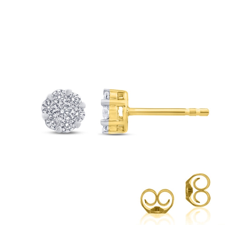 Lab Grown Diamond Cluster Stud Earrings