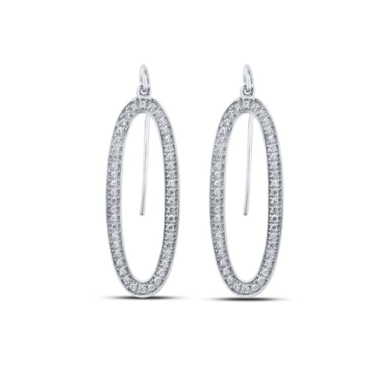 Oval Shaped Dangling Lab Diamond Earrings