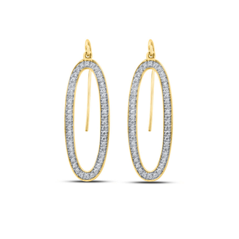 Oval Shaped Dangling Lab Diamond Earrings