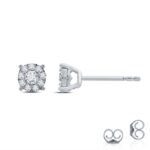 Lab Made Halo Diamond Earring Studs
