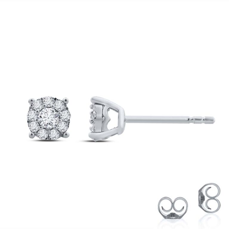 Lab Made Halo Diamond Earring Studs