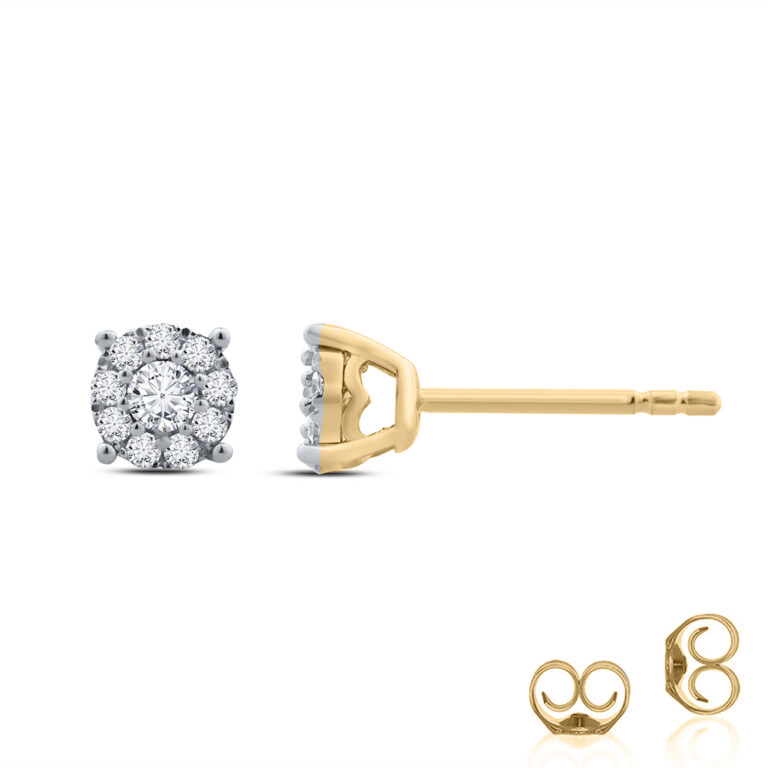 Lab Made Halo Diamond Earring Studs