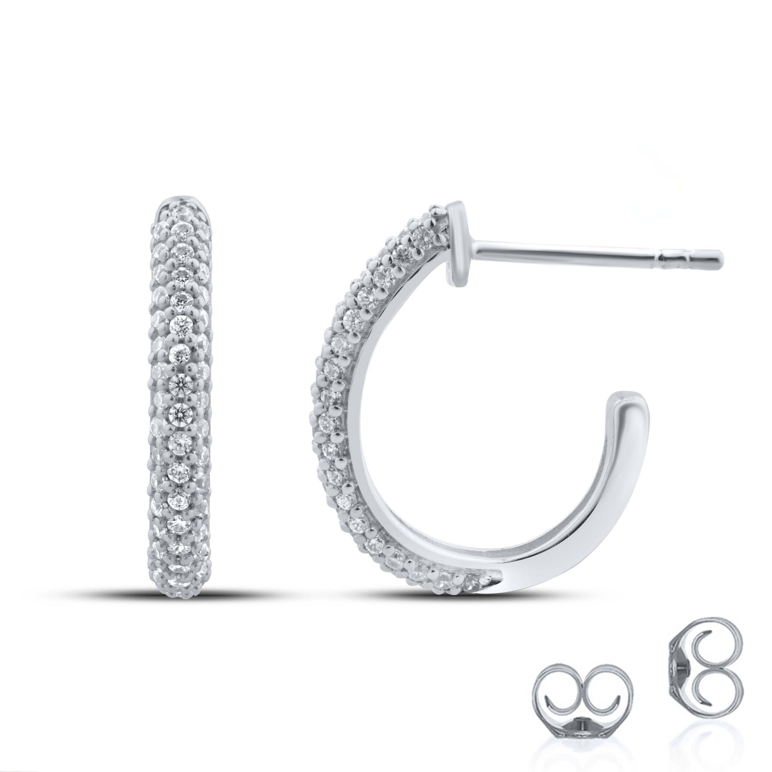 10K White Gold Diamond Hoop Earrings (3/4 cttw, I-J Color, I2-I3 Clarity)
