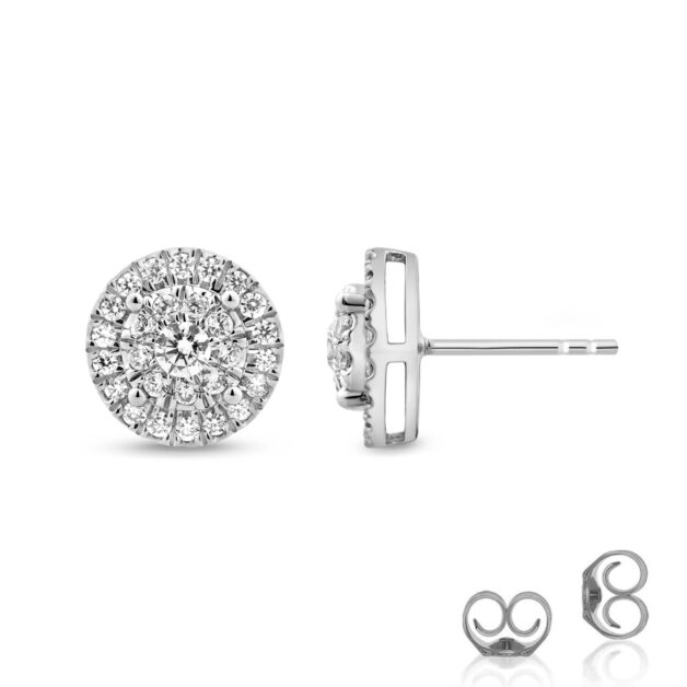 Lab Created Diamond Cluster Earrings