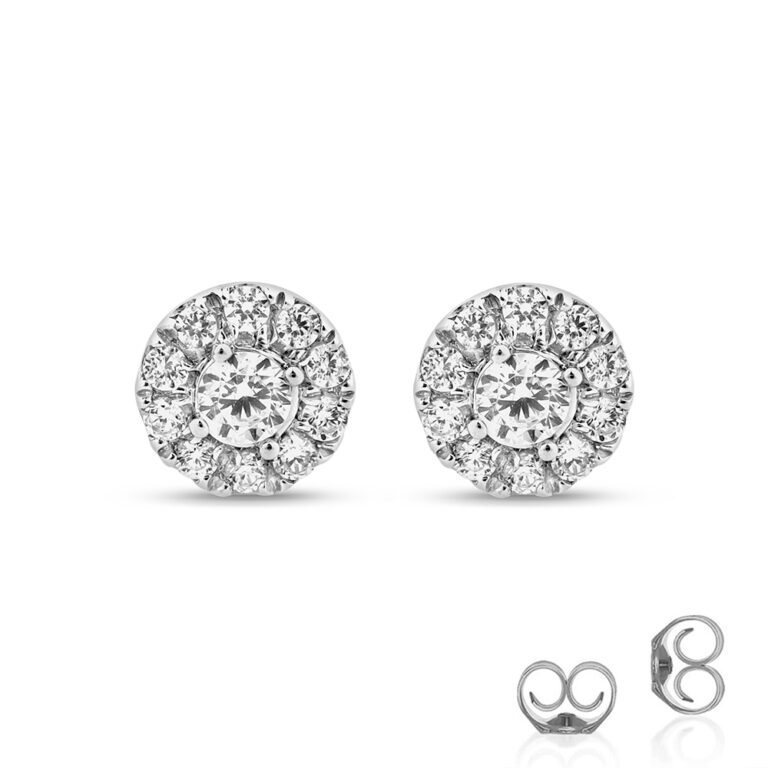 Lab Made Halo Diamond Stud Earrings