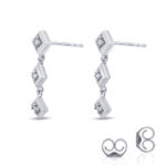 Three Stone Lab Created Diamond Accent Earrings