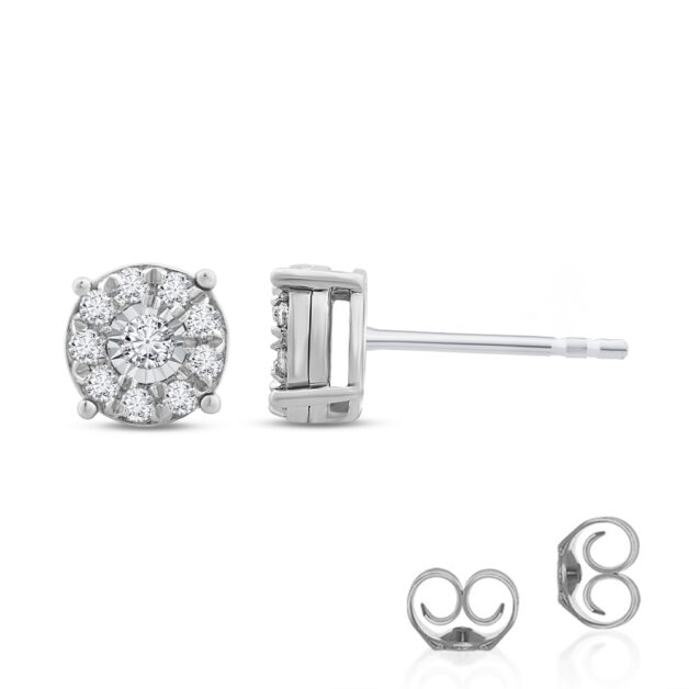 Lab Grown Illusion Set Halo Diamond Earrings | 10K White Gold 1/3 ct. tw._1