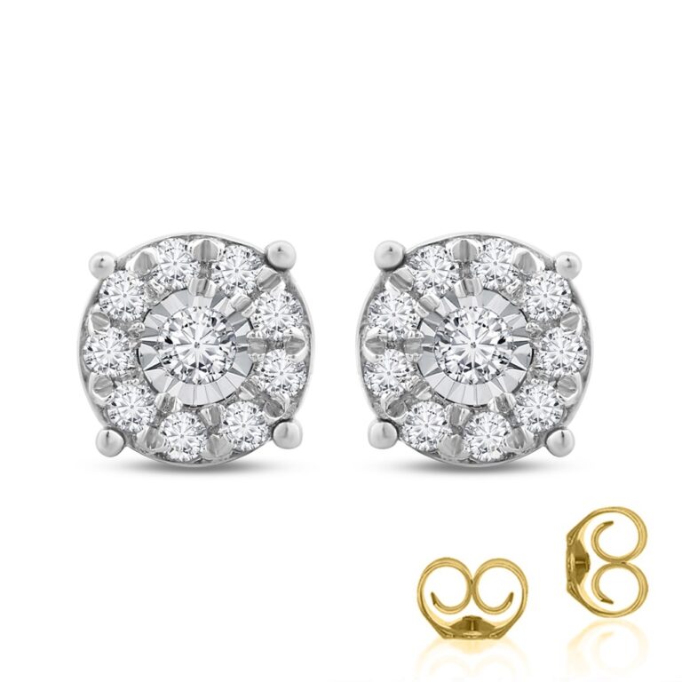 Lab Grown Illusion Set Halo Diamond Earrings