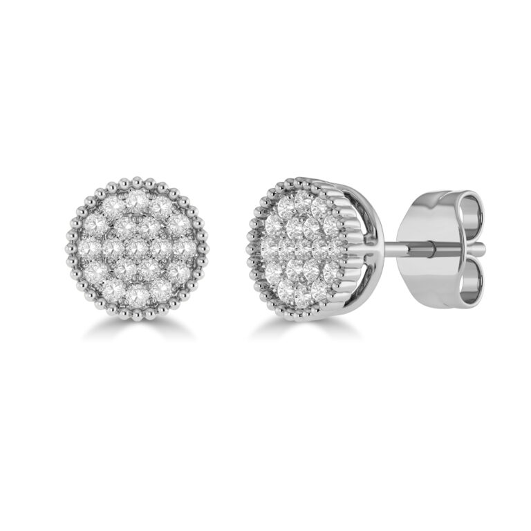 Vintage Inspired Opulent Diamond Cluster Earrings