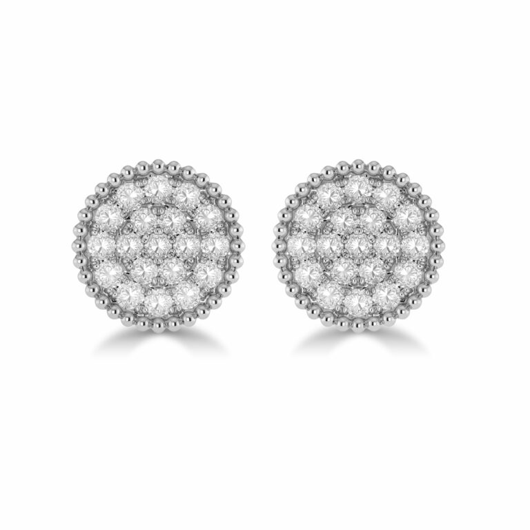 Vintage Inspired Opulent Diamond Cluster Earrings