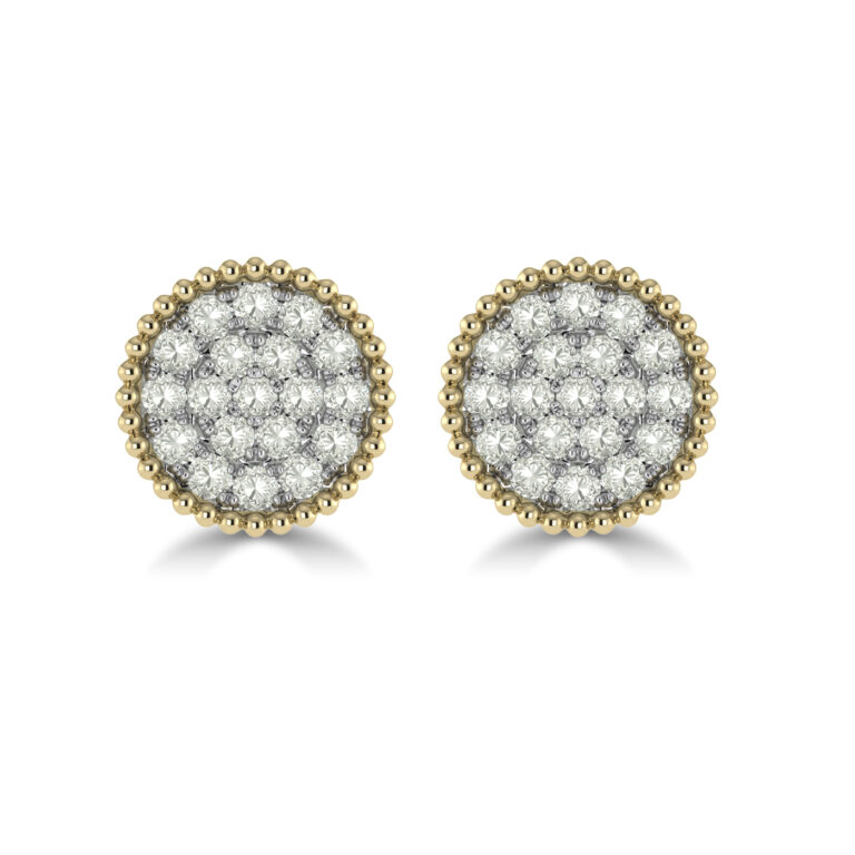 Vintage Inspired Opulent Diamond Cluster Earrings
