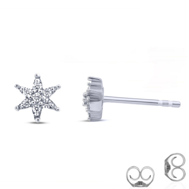 Dainty Lab Created Diamond Star Earrings | 925 Sterling Silver 1/10 ct. tw. _1
