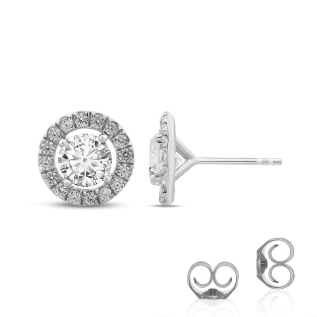 Lab Made Diamond Halo Earrings | 14K White Gold 2 3/4 ct. tw._1