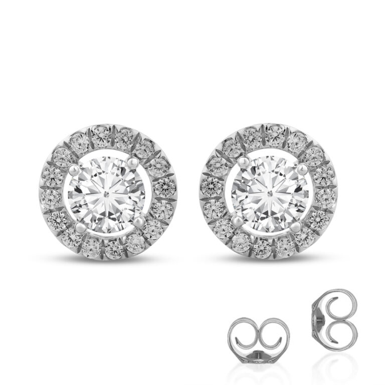 Lab Made Diamond Halo Earrings