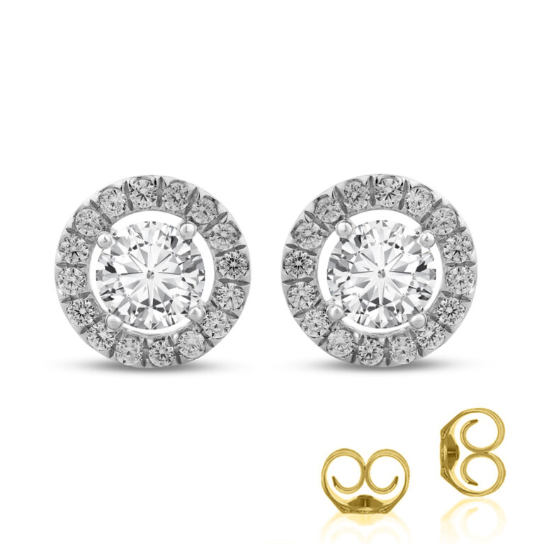 Lab Made Diamond Halo Earrings