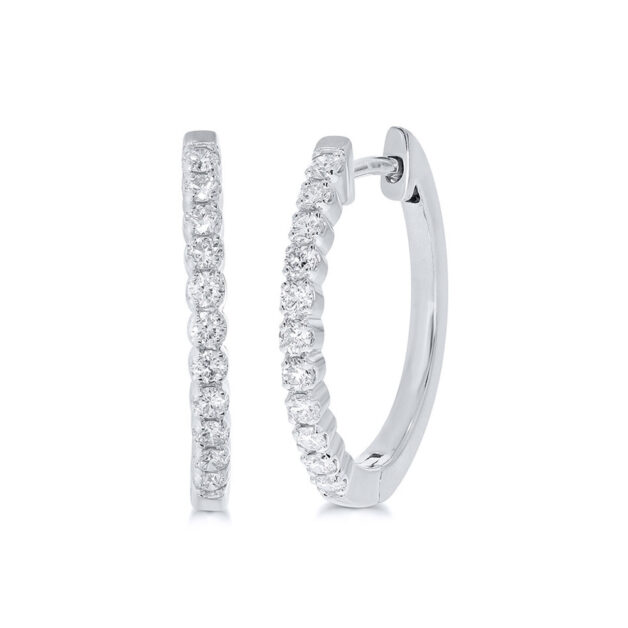 Dangling Lab Grown Diamond Hoop Earring | 14K White Gold 3/4 ct. tw. _1