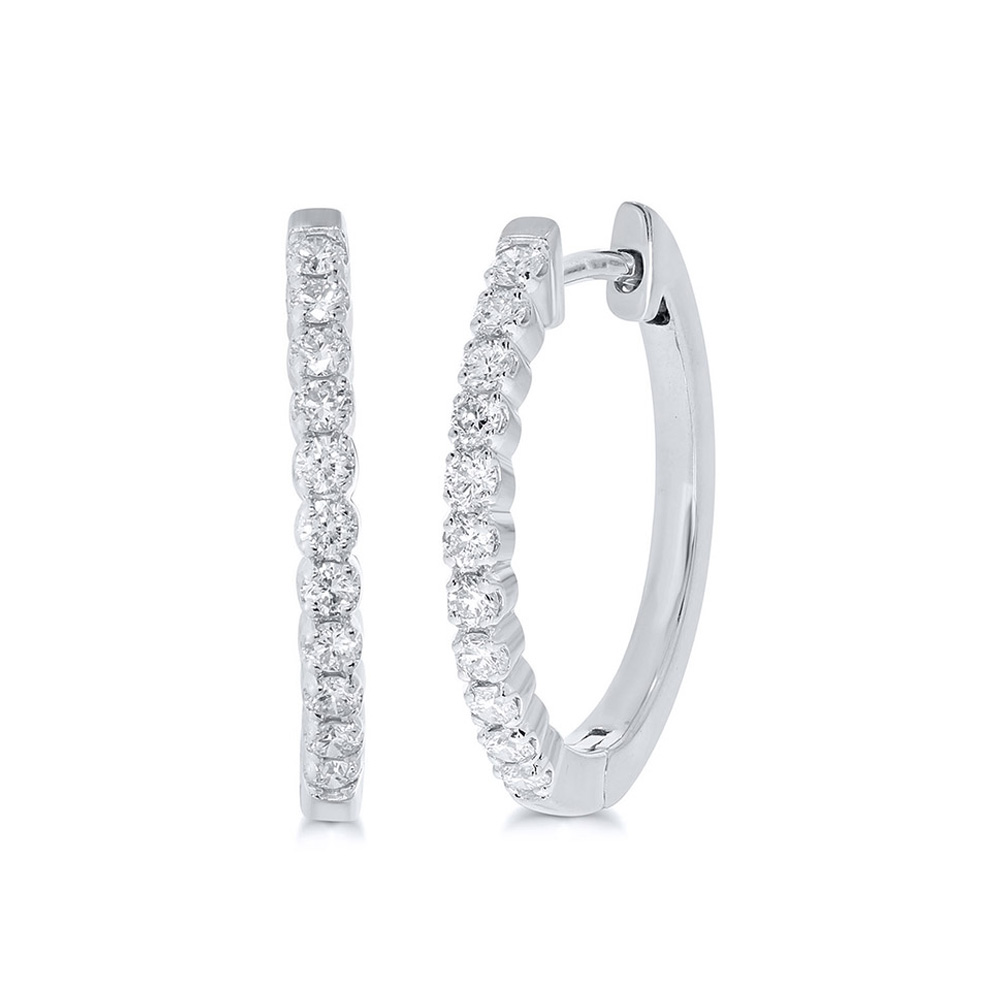 Dangling Lab Grown Diamond Hoop Earring | 14K White Gold 1 ct. tw.