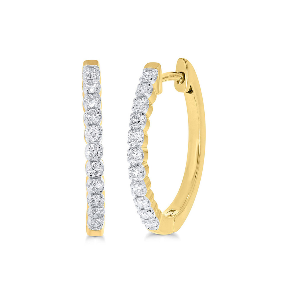 Dangling Lab Grown Diamond Hoop Earring | 14K Yellow Gold 1 ct. tw.