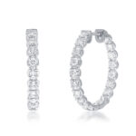 Dangling Lab Grown Inside Out Diamond Hoop Earrings |14K White Gold 1 ct. tw.  _1